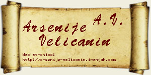 Arsenije Veličanin vizit kartica